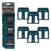 StealthMounts Blue Battery Mounts For Makita 18V LXT Batteries (6 Pack) £17.95
